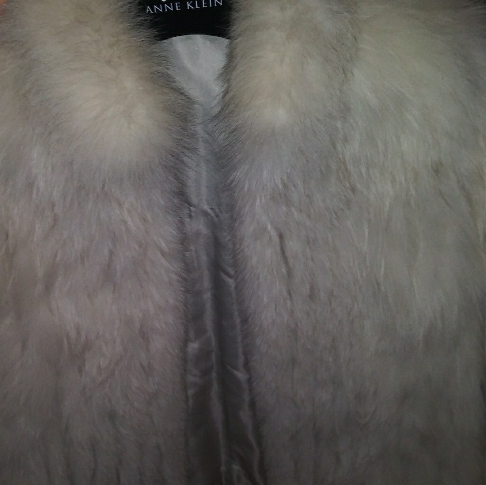 Anne Klein womans fur coat 100% fox fur